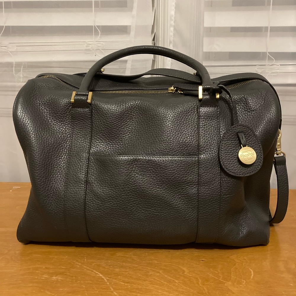 PacaPod Firenze in Gunmetal Leather Diaper Bag